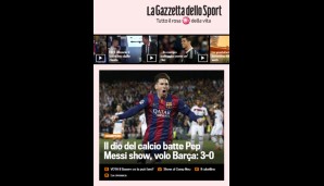In Italien wird Messi gar als Gottheit gefeiert, die seinen ehemaligen Trainer nach Hause schickt. So zu lesen bei der "Gazzetta dello Sport"