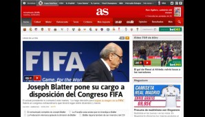 Wesentlich nachrichtenlicher die AS: "Joseph Blatter reicht seinen Rücktritt ein"