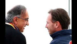 Nur ein Gespräch unter Kollegen? Ferrari-Boss Sergio Marchionne plauderte mit Red-Bull-Teamchef Christian Horner