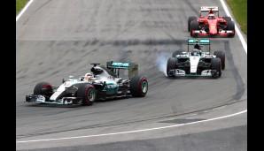 Nico Rosberg folgte dem Weltmeister und verteidigte seine Position gegen Ferrari-Pilot Kimi Räikkönen