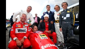 Bei Fans, Fotorgrafen und aktuellen Fahrern beliebt: Die "Legenden" um Alain Prost, Niki Lauda, Gerhard Berger und Christian Danner