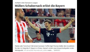 Bei der "Süddeutschen" stehen aber immer noch die Bayern im Fokus: "Müllers Schabernack erlöst die Bayern"