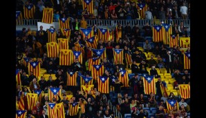 Die Fans des FC Barcelona zeigten während des Spiels ihren Nationalstolz.