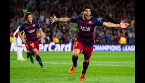 Doch die Freude verfliegt, denn Barca dreht das Spiel und Siegtorschütze Suarez hebt vor Freude ab