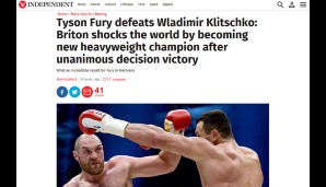 Taktisch war Fury Klitschko im Fight überlegen. Das sieht auch der "Independent" so: "Fury radiert Klitschkos Jab aus. Er schockiert Millionen"