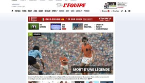 In Frankreich schreibt die L'Equipe kurz und knapp: ''Tod einer Legende''