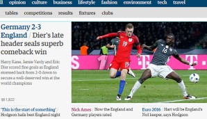 Der Guardian spricht dem 3:2-Drama in Berlin einen Platz in Englands größten Fußball-Momenten zu. Die Leistung der Engländer sei jedoch auch eine Gefahr - Stichwort Optimismus
