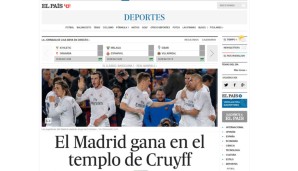 Die Qualitätszeitung "El Pais" hält sich neben den anderen Blättern recht neutral: "Real gewinnt im Tempel von Cruyff"