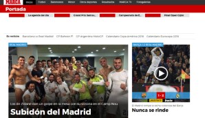 Wir werfen auch noch einen Blick auf die Internetauftritte der großen Sportzeitungen. Die "Marca" spricht dort vom "Adrenalinstoß" und weiß, dass Real "niemals aufgibt"