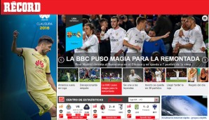 "Record" aus Mexiko schwärmt von Bale, Benzema und Cristiano: "BBC zaubert und schafft das Comeback"