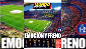 Auch die "Mundo Deportivo" druckt die Choreo groß auf ihrem Titelblatt ab. Der Real-Sieg ist nur eine Randnotiz im unteren Eck