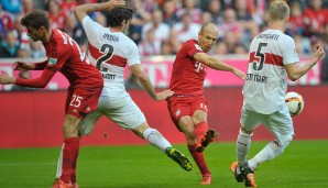12. Spieltag: Robben, Costa, Lewandowski, Müller. Eine zünftige Pflicht-Watsch'n für den VfB. Gegen übermächtige Bayern geht es nach Halbzeit eins nur noch um Schadensbegrenzung. Endstand: 0:4