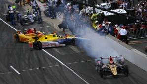Der Andretti-interne Crash hat Folgen: Beide flogen aus der Führungsrunde und damit auch ihre Siegchancen