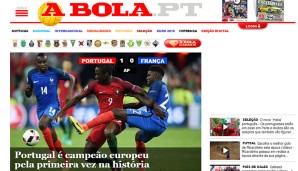 PORTUGAL: Ganz nüchtern vermeldet Portugals A Bola die frohe Kunde: Der erste EM-Titel der eigenen Geschichte ist perfekt