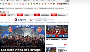 Die Marca kann sich dagegen einen kleinen Seitenhieb mit Blick auf Portugals Turnierverlauf nicht verkneifen: "Die sieben Leben Portugals"