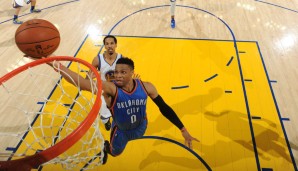 Starting Five: PG: Russell Westbrook, Saison 2015/2016: 23,5 Punkte. 7,8 Rebounds, 10,4 Assists