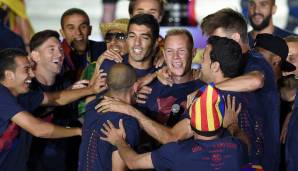Ter Stegen feierte mit Luis Suarez, Messi und Co. Die Meisterschaft und den Sieg im spanischen Pokal gab es noch obendrauf