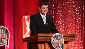 Oh, wenn wir schon beim Thema "überlebensgroß" sind: Yao Ming misst bekanntlich stolze 2,29 Meter. Auch er ist jetzt in der Hall of Fame verewigt