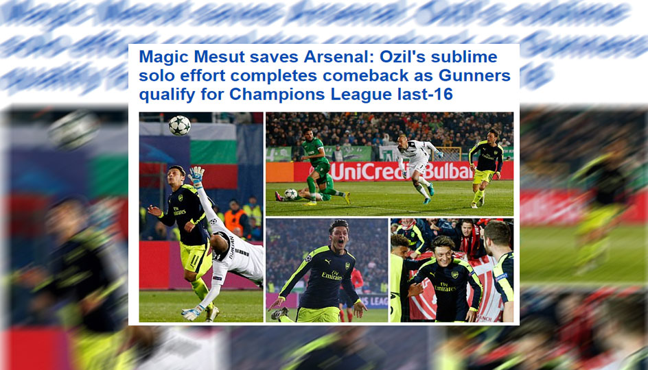 Der "magische Mesut rettet Arsenal": Auch die Daily Mail feiert den Weltmeister für seine Performance gegen Rasgrad