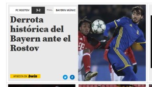 Auch bei "Mundo Deportivo" schafften es die Bayern direkt auf die Startseite. "Historisch" sei die Pleite gewesen