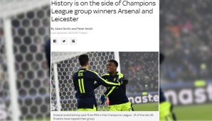 In England erfreut man sich über die Gruppensieger Arsenal und Leicester City. Die Statistik spreche nun sogar für ein Weiterkommen der beiden PL-Teams, so Sky Sports