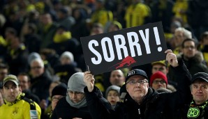 BORUSSIA DORTMUND - HERTHA BSC: Die Partie stand ganz im Zeichen der Ausschreitungen beim Spiel gegen Leipzig. Die BVB-Fans setzten ein Zeichen und entschuldigten sich bei den Roten Bullen