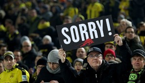 Die Partie stand ganz im Zeichen der Ausschreitungen beim Spiel gegen Leipzig. Die BVB-Fans setzten ein Zeichen und entschuldigten sich bei den Roten Bullen