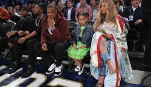 Auch Jay-Z, Beyonce und das Töchterchen waren begeistert - auch wenn es sich hier eher weniger zeigt