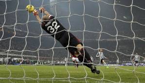 Platz 4: Christian Abbiati (FC Turin, AC Milan, Atletico Madrid) - 76,74 Prozent gehaltene Schüsse (622 gehaltene Schüsse in 216 Spielen)