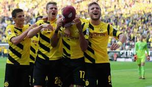 DFL Supercup, Finale 2014/15, Borussia Dortmund - FC Bayern 2:0. Nächstes Supercup-Finale, nächster Sieg für Klopps BVB. Gegen erstaunlich schwache Münchner fährt die Borussia ohne große Probleme den zweiten Supercup-Sieg in Folge ein.