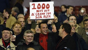 Eine magische Zahl: Am 23. November 2004 saß er zum 1000. Mal als Trainer auf der United-Trainerbank