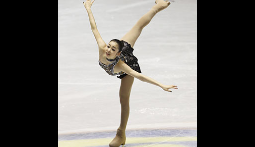 ... die südkoreanische Eiskunstläuferin Yu Na Kim. Sie hat ihren Wettbewerb noch vor sich, gilt aber bei ihrem Olympia-Debüt als Topfavoritin