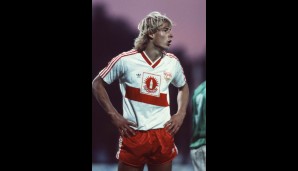 5 Tore: Jürgen Klinsmann am 15.03.1986 beim Spiel Düsseldorf - Stuttgart (0:7)