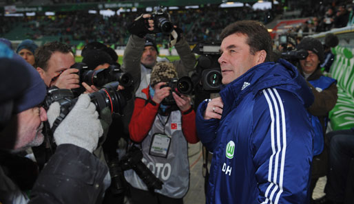 Bei seinem Ligadebüt für Wolfsburg stand Dieter Hecking im Blitzlichtgewitter