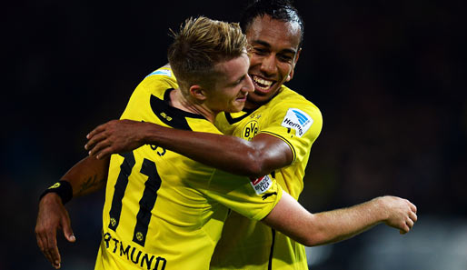 Zwei aus Dortmundes glorreicher Offensivreihe. Reus und Aubameyang machten viel Spaß an diesem Abend