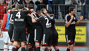 So sieht Erleichterung aus - der nächste Saisonsieg für Bayer Leverkusen. Leicht war es nicht