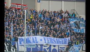 Die Hertha-Fans äußerten ihren Unmut über das Aus im Pokal