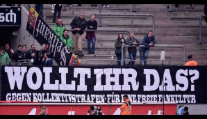 Klare Botschaft beim Derby-Boykott der Gladbacher Fans