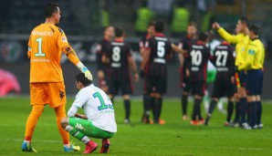 Diego Benaglio tröstete Christian Träsch nach der Niederlage gegen Eintracht Frankfurt