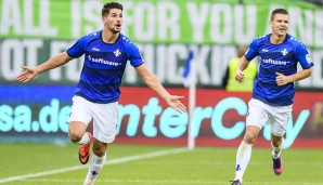 Doppelpacker Antonio-Mirko Colak feiert seinen zweiten Treffer gegen Werder