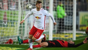 ANGRIFF - Timo Werner (RB Leipzig): Zwei Treffer, dazu noch eine Großchance aufgelegt - viel effektiver und besser kann man seinen Arbeitstag als Stürmer gar nicht gestalten
