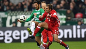 WERDER BREMEN - BAYERN MÜNCHEN 1:2: Spiele zwischen Bremen und Bayern waren in den letzten Jahren oft Schützenfeste für die Münchner