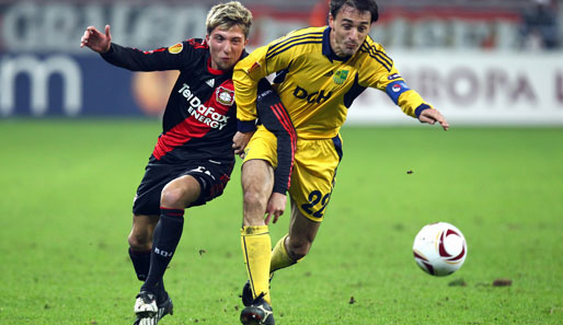 Kevin Kampl (l.) spielte für Bayer bereits in der Europa League, nun wechselt er zu Osnabrück