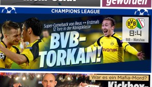 Die Bild feiert in gewohnter Manier, der "BVB-Torkan" rollt. Das Comeback von Marco Reus darf natürlich nicht unerwähnt bleiben