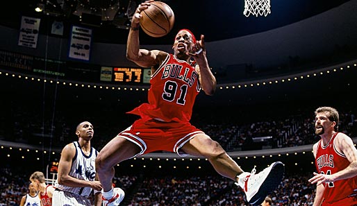 Auch bei den Bulls hatte Rodman mit seinen Rebounds maßgeblichen Anteil an drei Meistertiteln hintereinander (1996 - 98)