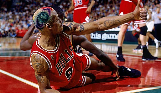 Gelgentlich durften es auch verschiedene Haarfarben sein: 1996 bei den NBA-Finals gegen die Seattle Supersonics