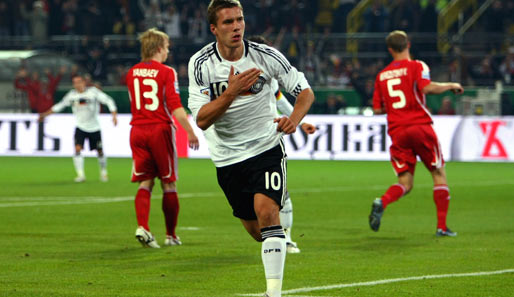 Das frühe 1:0 erzielte Lukas Podolski in der 9. Minute auf Vorlage von Miroslav Klose