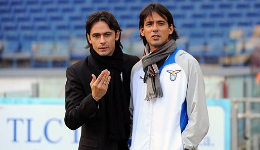 Filippos Bruder Simone Inzaghi (r.) war zwischen 1994 und 2008 ebenfalls als Fußballer aktiv. Er bestritt drei Länderspiele für Italien