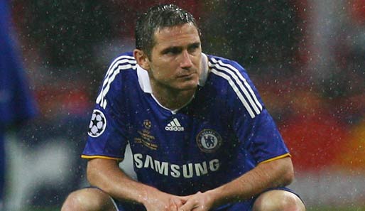 Mit Chelsea stand Lampard 2008 kurz vor dem großen Titel. Doch im Elfmeterschießen verloren die Blues das Champions-League-Finale gegen Manchester United