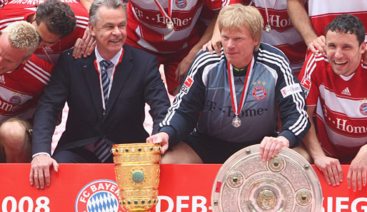 2008 gewann Hitzfeld zum dritten Mal das Double mit den Bayern